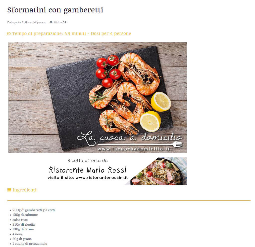 esempio banner ristorante