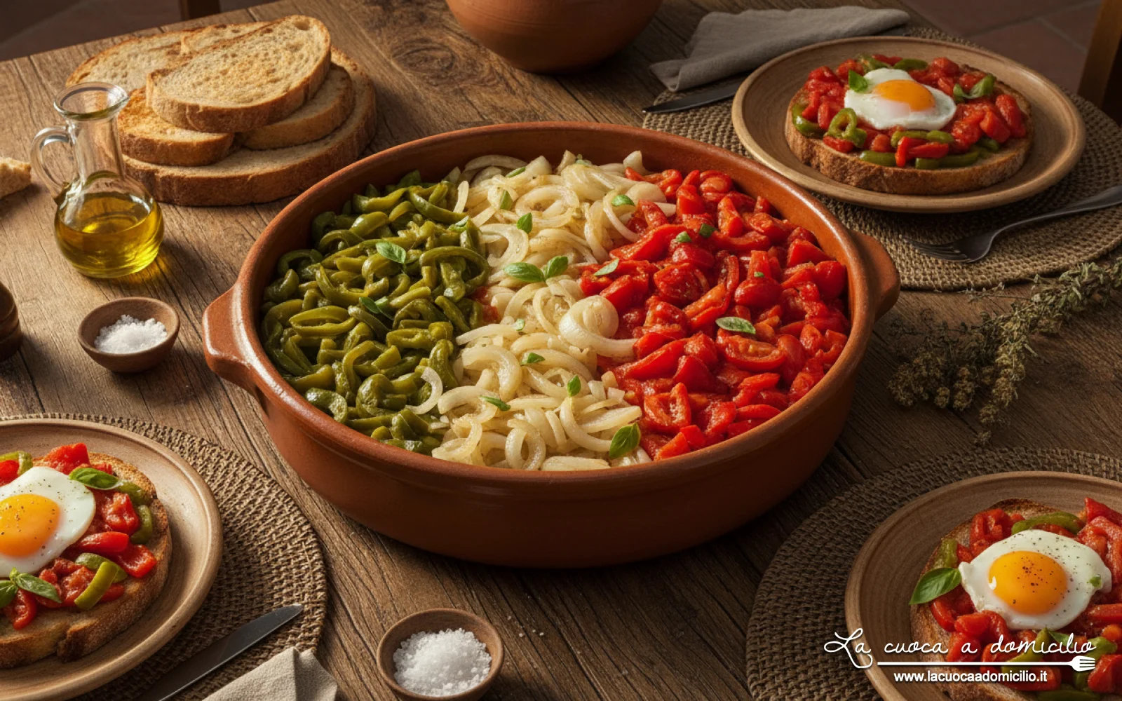 Bandiera Umbra: Il Contorno Tradizionale a Base di Peperoni Verdi, Pomodori e Cipolle